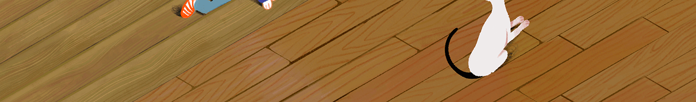 A cat waving its tail.